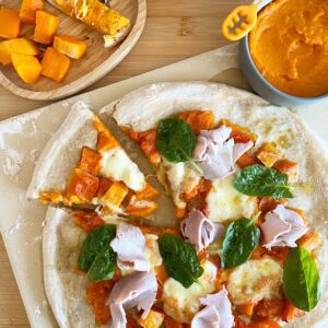 Pizza maison au butternut et mozzarella