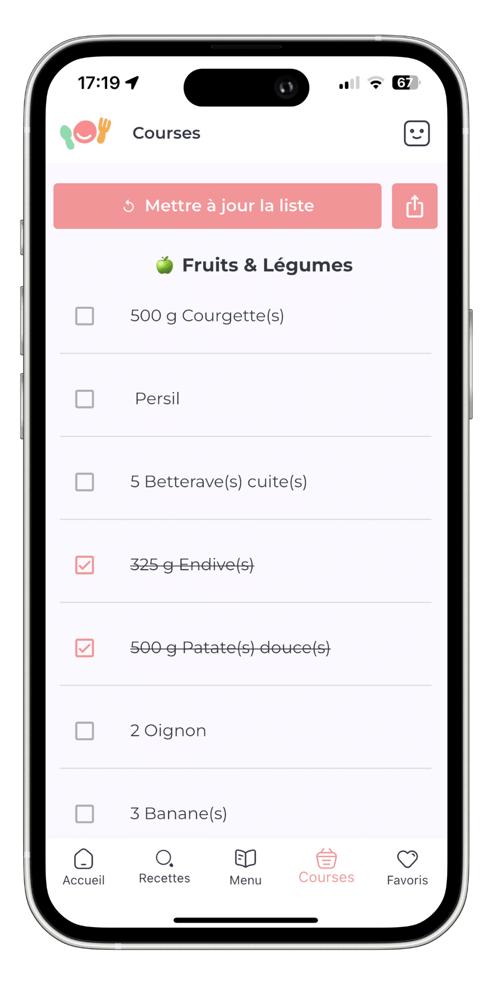 liste de courses